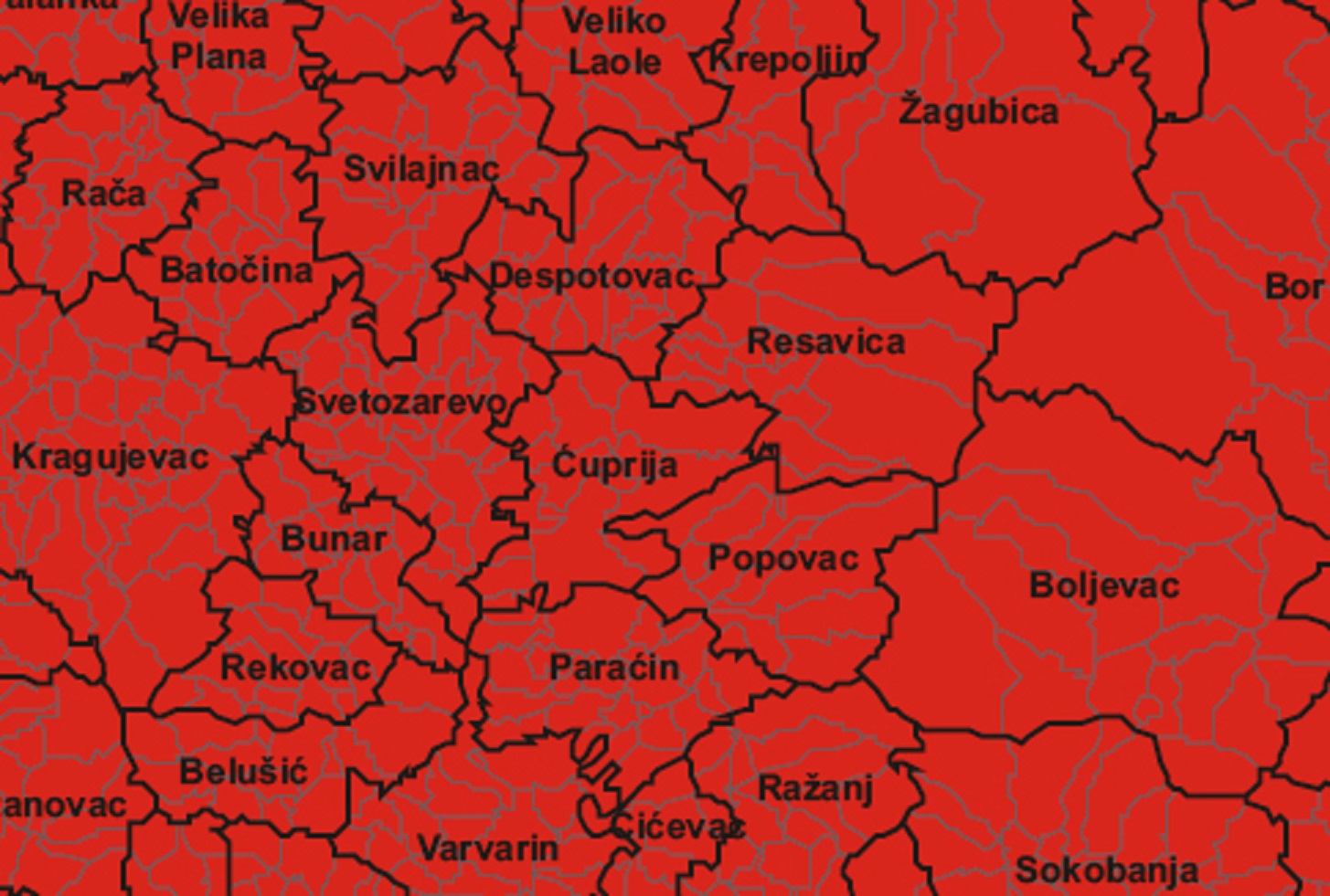 Opštine 1961 Pomoravlje