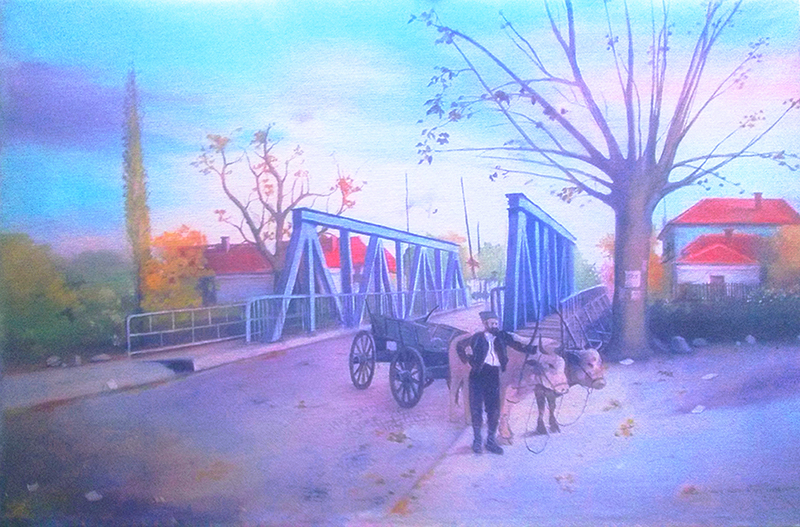 Cuprija Mikicev most ulje na platnu